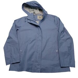 G.H. Bass & Co. Women's Blue‎ Hooded Rain Jacket Medium Lightweight Waterproof